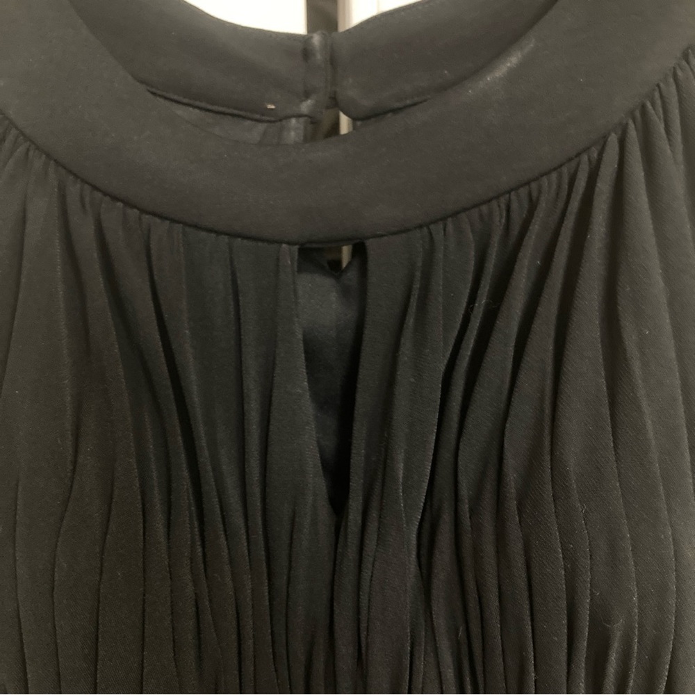 Signature by Sangria Black/Gray Dress Fit & Flare handkerchief hem sleeveless 8 - Picture 9 of 16